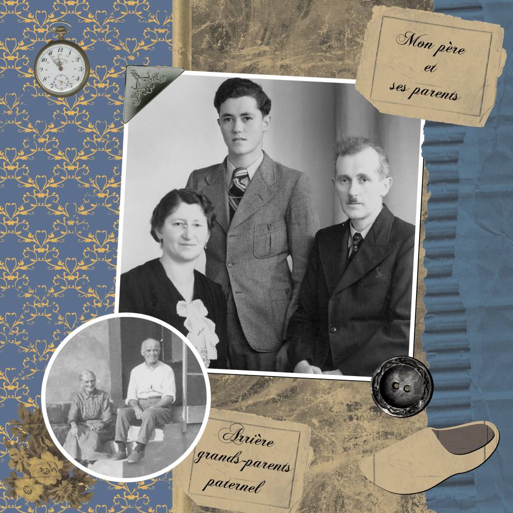 Mon père et mes grands-parents en 1945