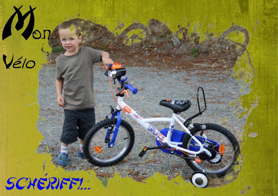 mon p'tit loulou, et son vélo de grand!......