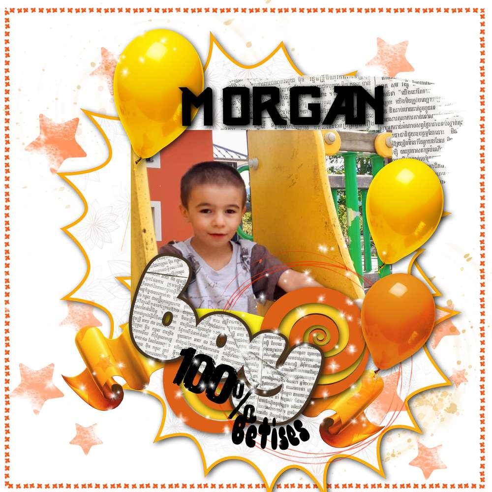 Morgan sur le tobogan