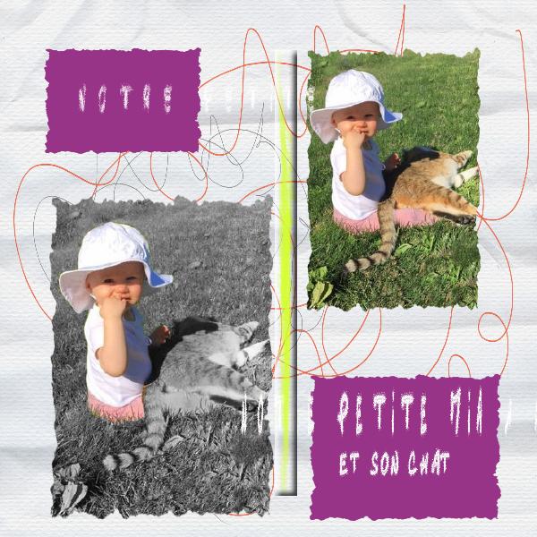 noir et blanc notre petite Mia 1 an