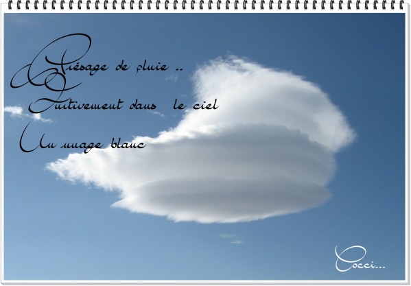 nuage blanc et haïku