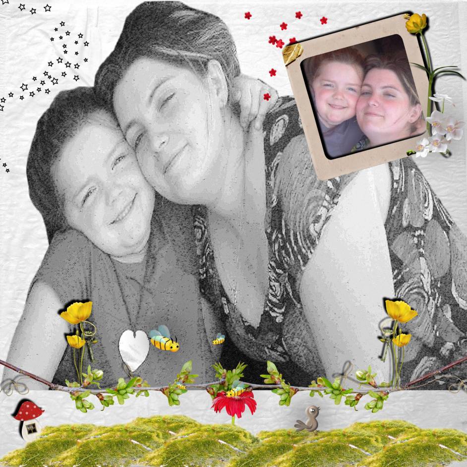 Océane avec sa maman