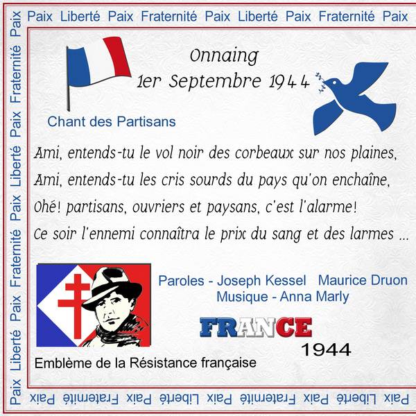 ONNAING LE 1ER SEPTEMBRE 1944