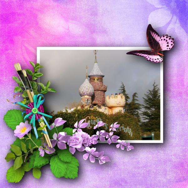 Page faite avec le kit "over the rainbow" de Kastagnette