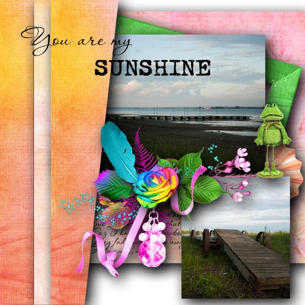 Page faite avec le kit "over the rainbow" de Kastagnette