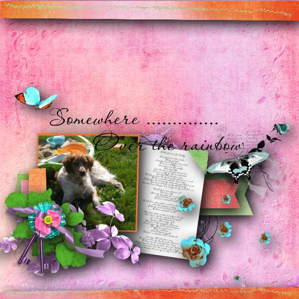 Page faite avec le kit "over the rainbow" de Kastagnette