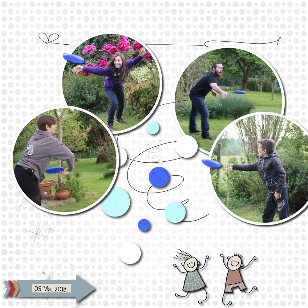 Partie de frisbee entre cousins