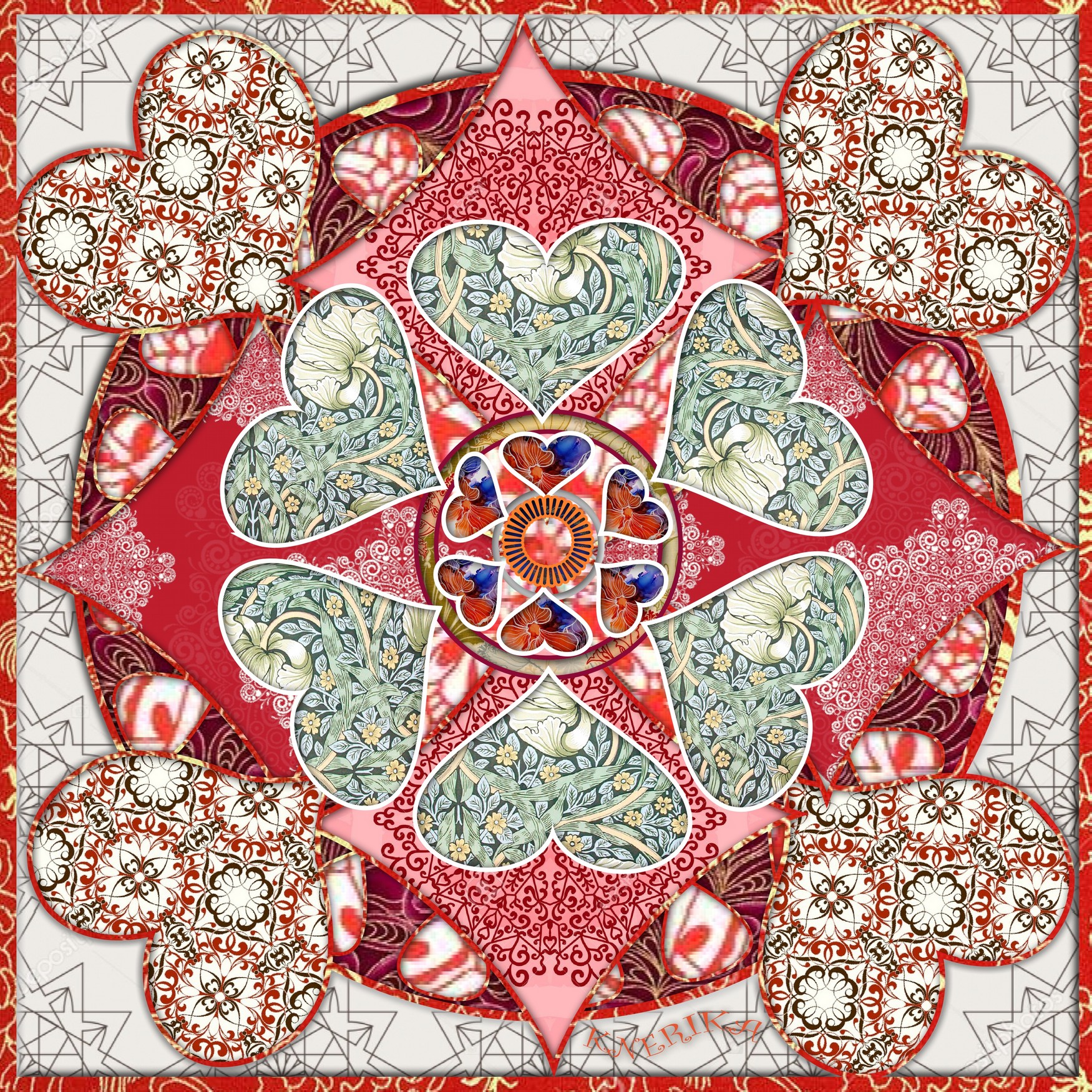 patchwork cœurs,  Anne Marie