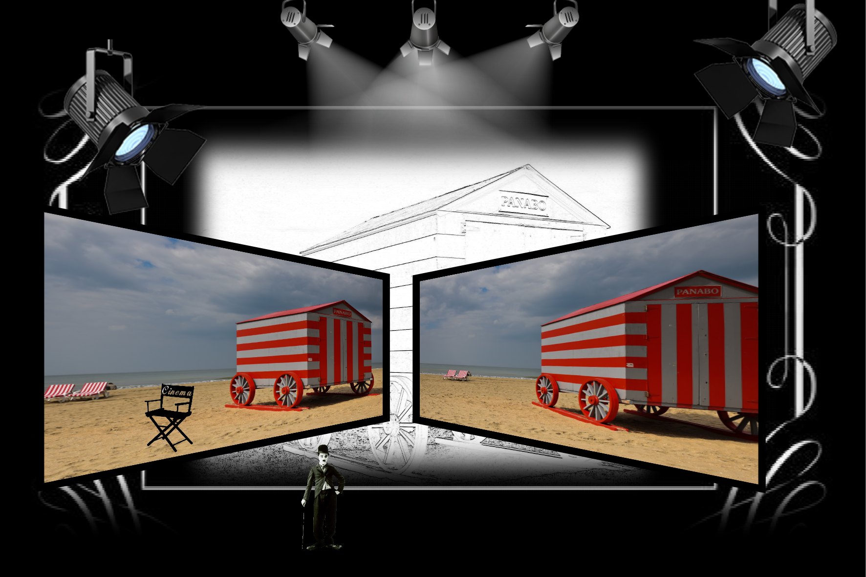 perspective. Cinéma. Du noir et blanc à la couleur