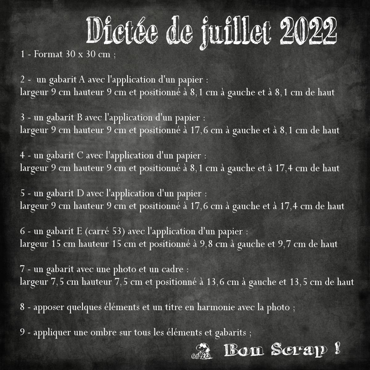 Proposition dictée juillet 2022