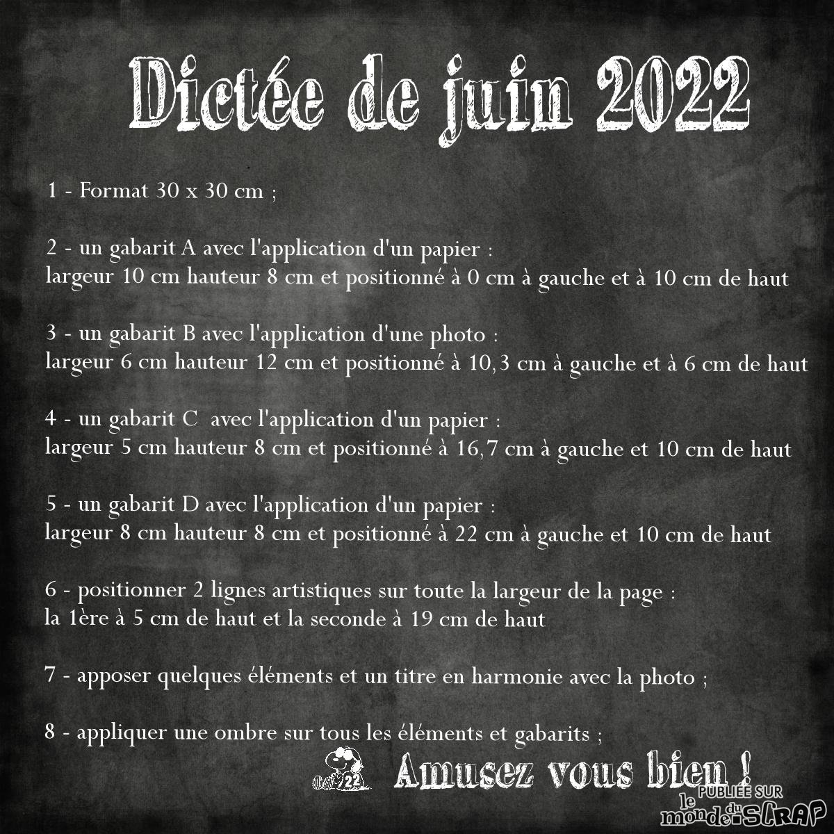 Proposition dictée juin 2022
