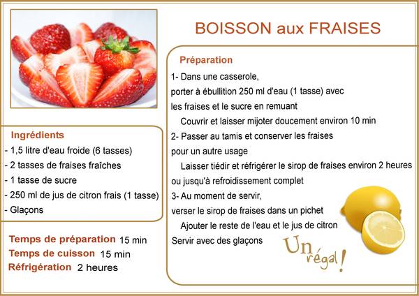 RECETTE ESTIVALE - BOISSON AUX FRAISES