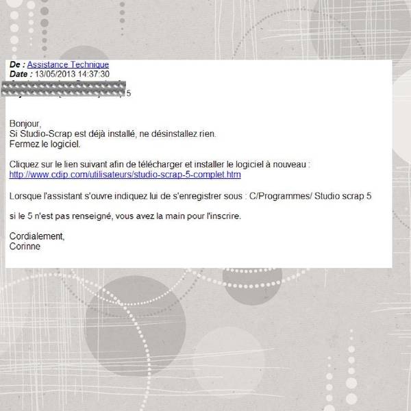 Réponse reçue du CDIP suite aux problèmes rencontrés par SS5