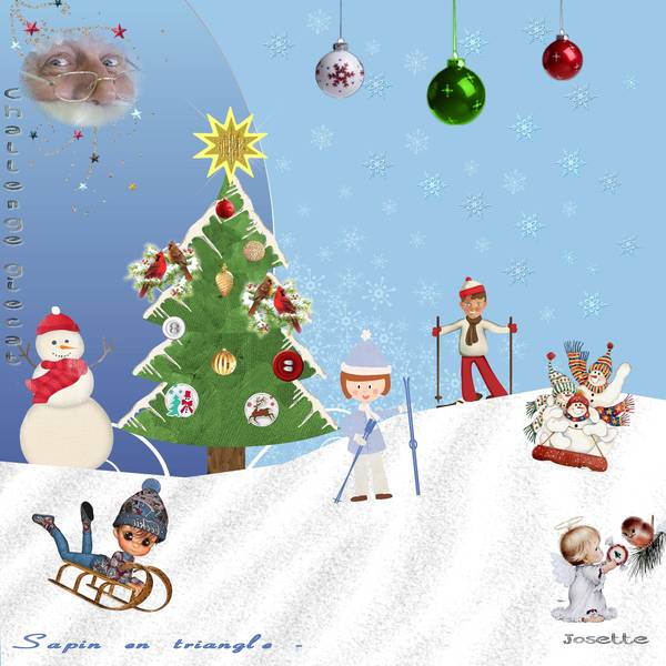 sapins de noel en triangle - defi