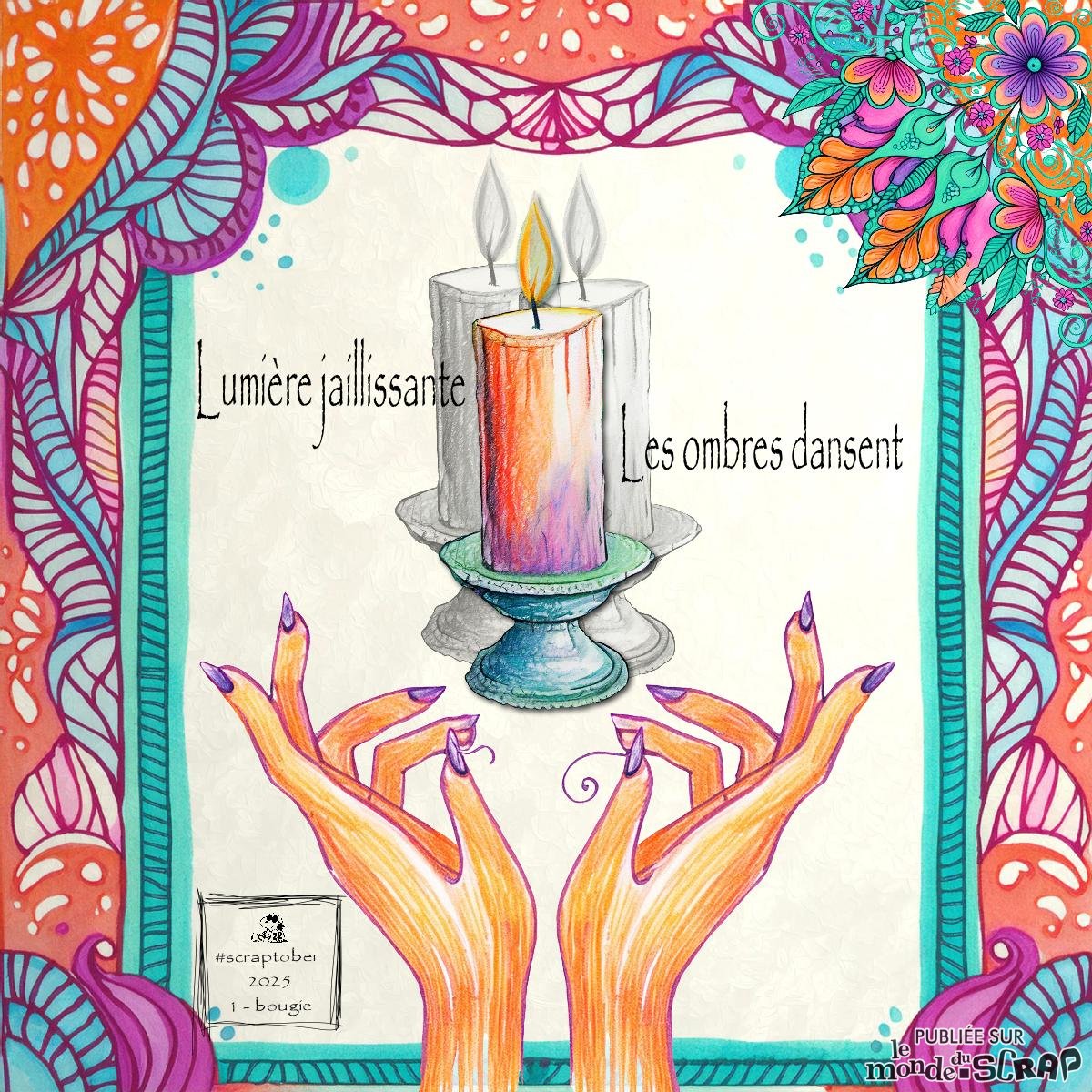 Scraptober # 1 bougie