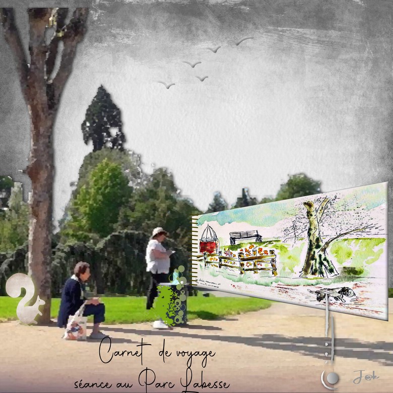 séance d'aquarelle au parc Labesse.