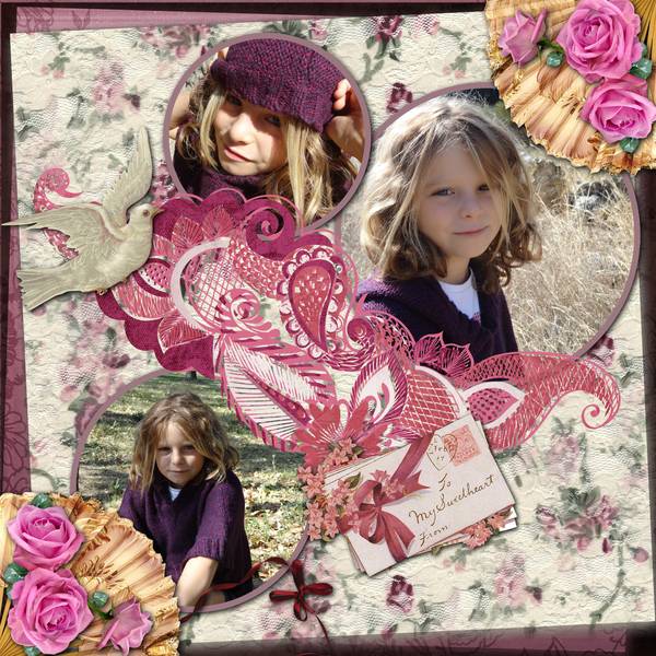 Template pack 28 de Desclics et son kit Victorian Valentine, rak photo Caro