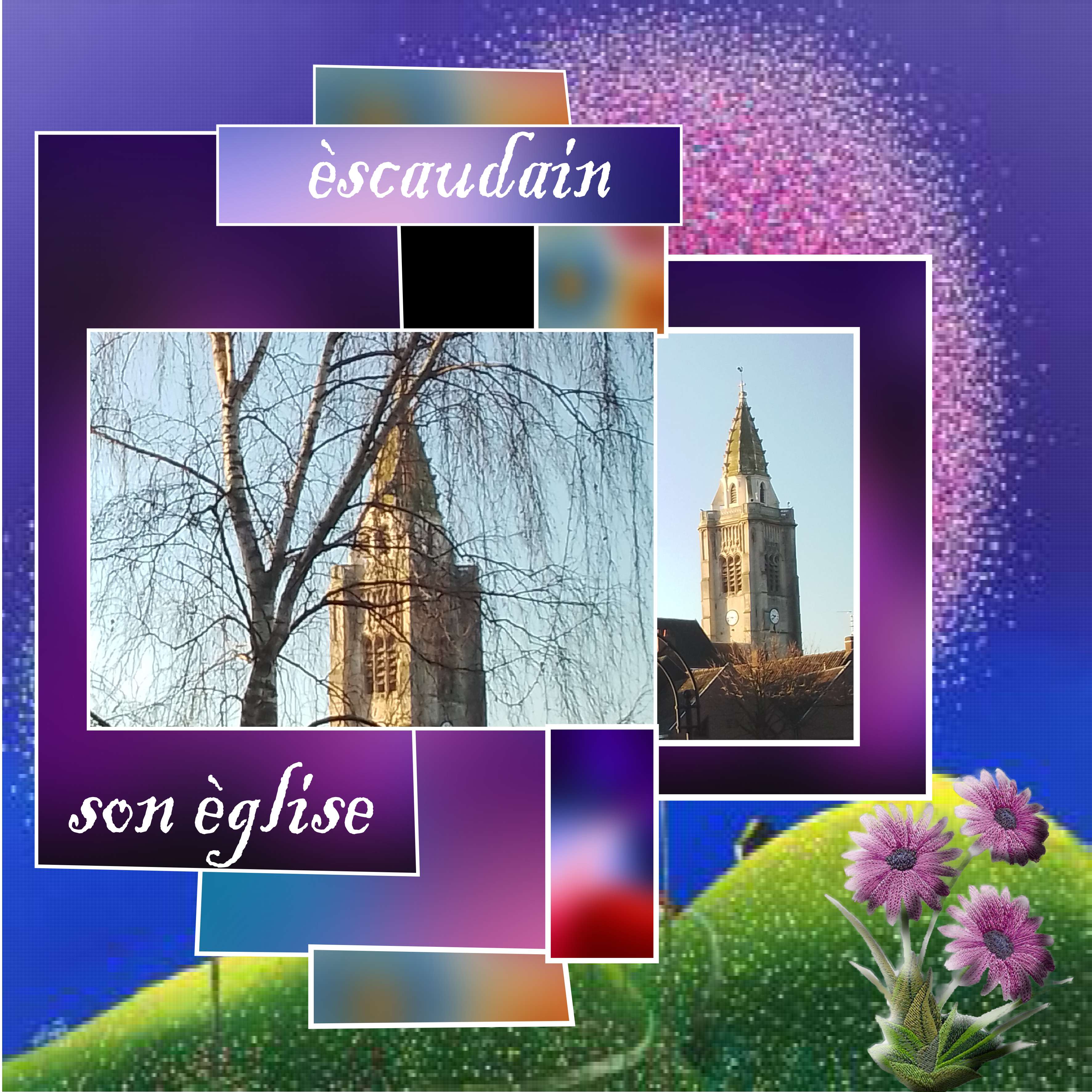 toujours ESCAUDAIN  avec l'èglise dans les arbres.jpg