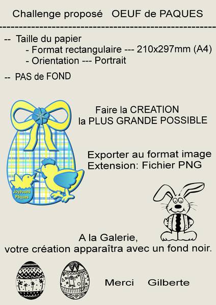 TROIS - CHALLENGE PROPOSE - OEUF de PAQUES