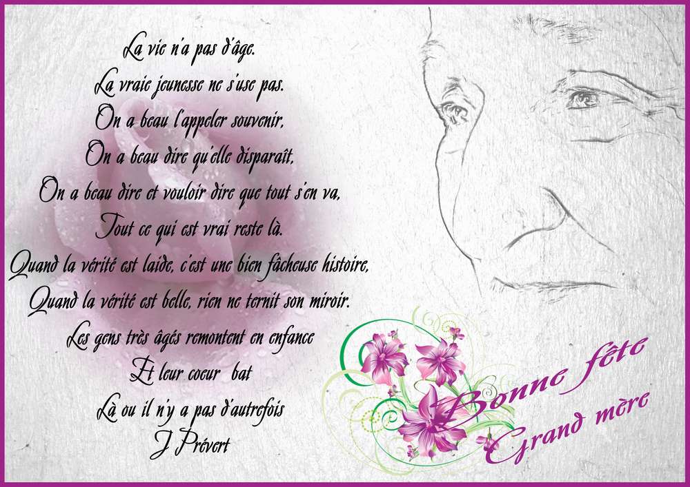 Une petite carte pour souhaiter une bonne fête à toutes les grands mères