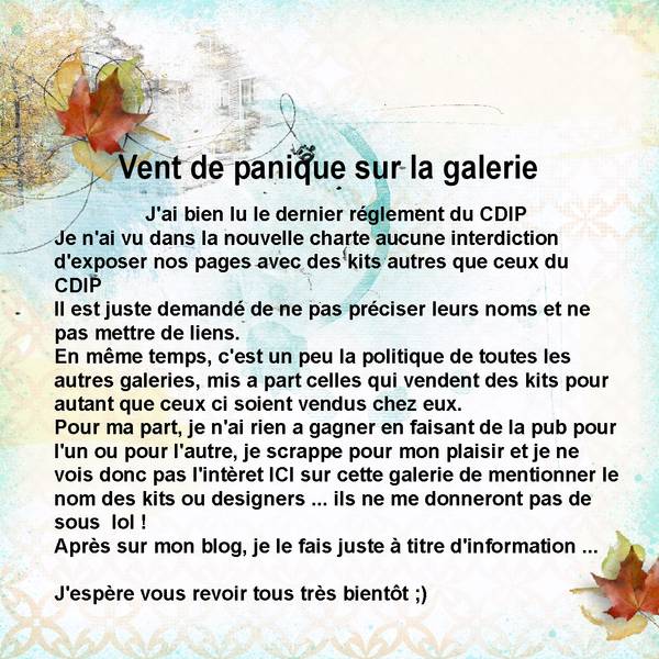 Vent de panique sur la galerie