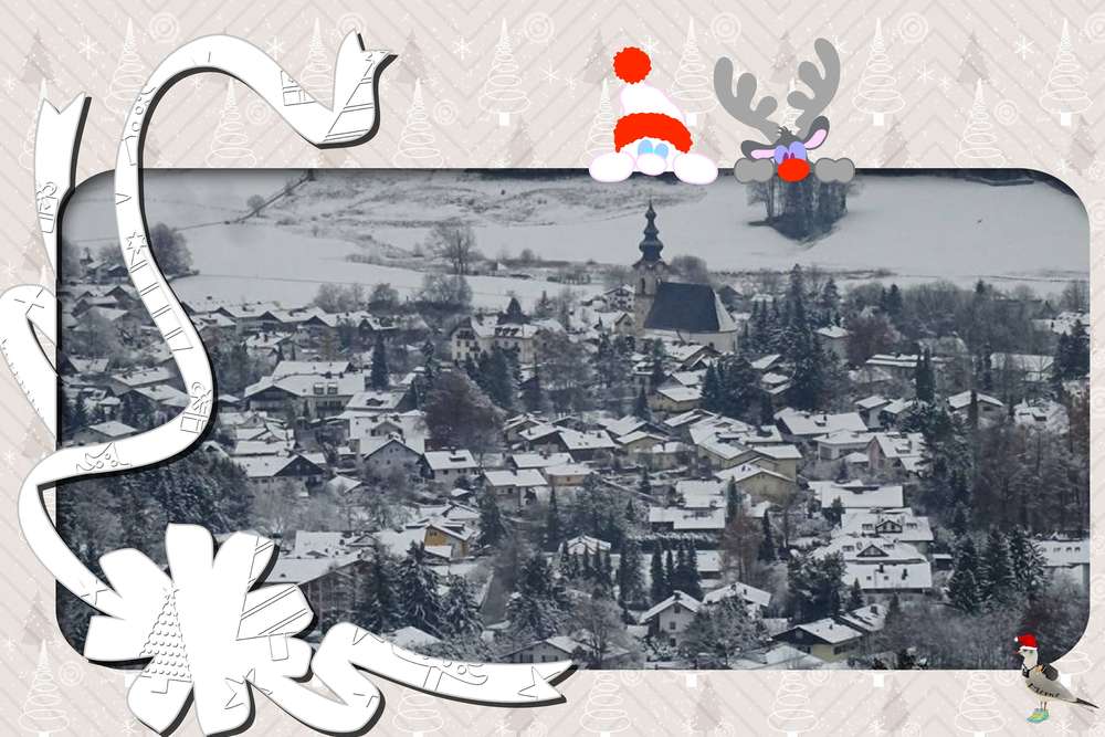 village sous la neige